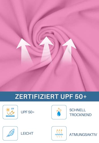 BesserBay Meisjes UV-shirt lange mouwen badpak zwemshirt met volant aan de zoom UPF 50+ 110-150, paars, 150 cm - Image 2