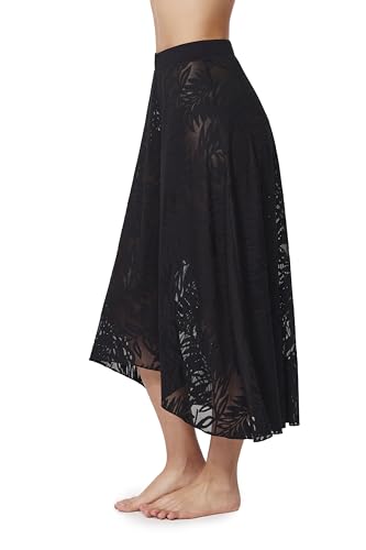 Profile by Gottex Skyfall Textured High Low Skirt Cover-up kleding voor dames, Zwart, S - Image 2