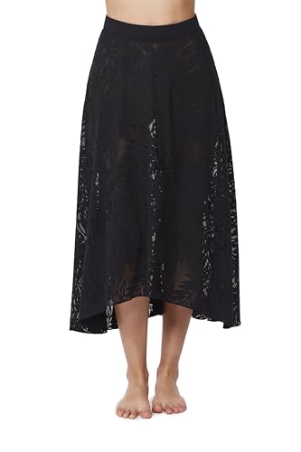 Profile by Gottex Skyfall Textured High Low Skirt Cover-up kleding voor dames, Zwart, S