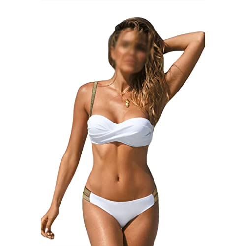 Witte Effen Bikini Set Vrouwen Driehoek Sexy Twee Stukken Badmode Lage Taille Meisje Strand Badpak Badpakken (Kleur: Wit, Maat: M-code) (Wit XL-code)