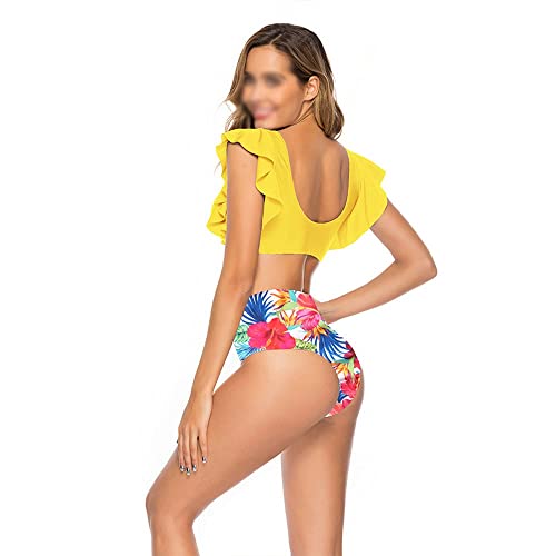 Badpak Push Up Badmode Vrouwen Ruche Schouder Afdrukken Badpak Bodysuit Badpak Zwemkleding (Kleur: A, Maat: XL Code) - Image 2