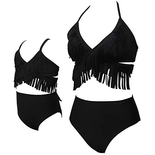 Familie Bijpassende Sexy Zwarte Bikini Set Badpak Vrouwen Meisjes Badmode Nieuwe Vrouwelijke Zwemmen Badpakken Beachwear (Maat: Meisje 152) - Image 3