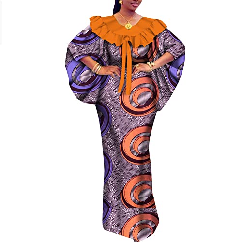 Vsadsau Trouwjurk Vrouwen Bruid Ruche Kraag Maxi Lange Party Jurk Dashiki Afrika Plus Size Outfits, 1404, M - Image 5