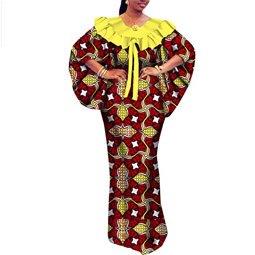 Vsadsau Trouwjurk Vrouwen Bruid Ruche Kraag Maxi Lange Party Jurk Dashiki Afrika Plus Size Outfits, 1404, M - Image 4