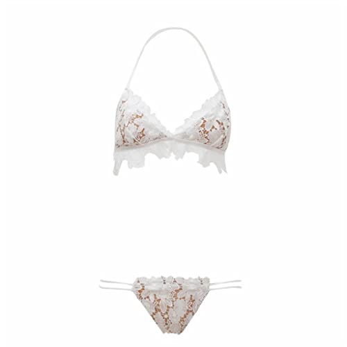 Bikini sexy driepunts string met kleine split op de borst hete lente vakantiezwempak (Kleur: Wit, Maat: S-code) (Wit L)