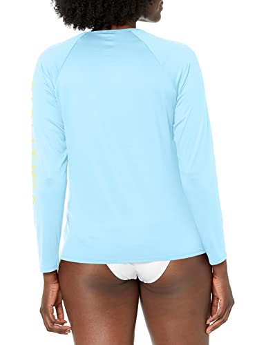 Nautica Rashguard dames standaard lange mouwen UPF 30+ UV zonnebescherming zwemshirt, Blauwgroen, L - Image 2