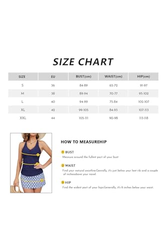 SHEKINI Tankini voor dames, ruches, buikweg, slank, tweedelig badpak, elegant, twisted tankini, bovendeel met rok, grote maten, badmode, zwart, 3XL - Image 6