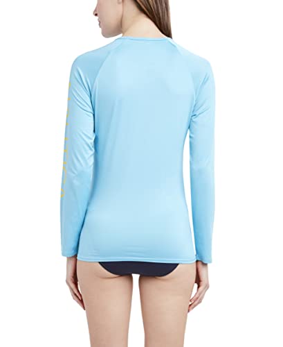 Nautica Rashguard dames standaard lange mouwen UPF 30+ UV zonnebescherming zwemshirt, Blauwgroen, L - Image 6