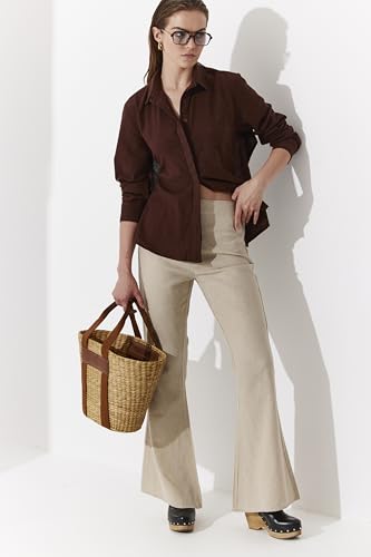 Gottex Terra strandbroek met hoge taille voor dames, cover-up badmode, natuurlijk, medium - Image 5