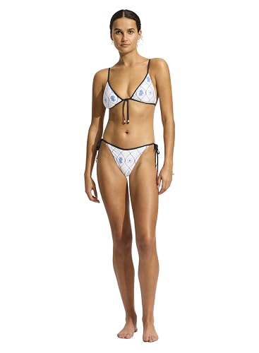 Seafolly Dames Slide Triangle Bikinitop, Marbella Wit, 30 - Image 4
