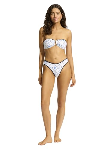 Seafolly Dames Active Ring Front Bandeau Bikinitop, Marbella Wit, 30 - Image 5