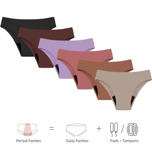 LaoSShu Menstruatie-badmode, lekvrije bikinibroek, waterdicht, menstruatieondergoed, zwembroek voor dames, meisjes, tieners (6 kleuren, maat XS - Image 5