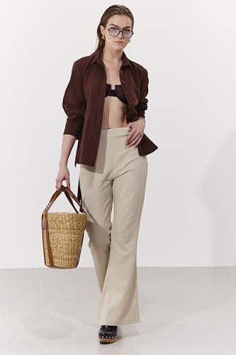 Gottex Terra strandbroek met hoge taille voor dames, cover-up badmode, natuurlijk, medium - Image 4