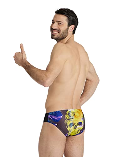 Arena Heren Crazy Swim Briefs Plaatsing, Zwart/Multi, 24, Zwart/Multi, 140 - Image 2
