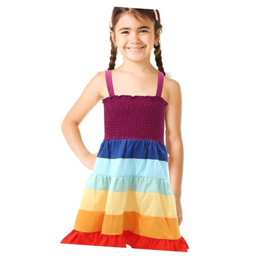 BESTYASH Rainbow Jurk Meisjes Kleurige Eénstuk Strapsloze Strandjurk Voor Feest Voor Verjaardagen Cosplay Geschikt - Image 7