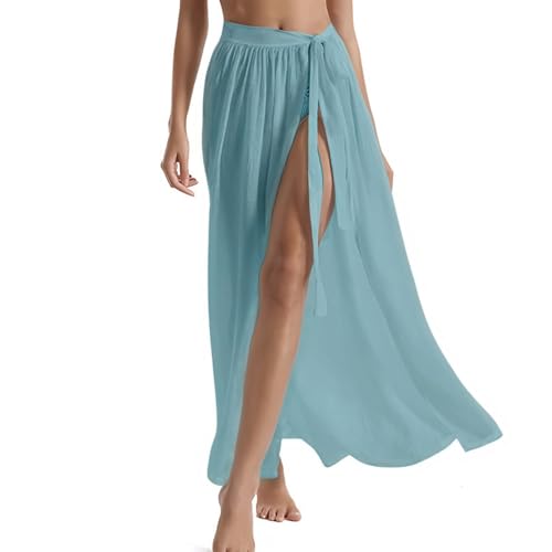 Shengxi Sarong Pareo voor dames, lange sarong bikini cover-up strandwrap om te dragen over badpakken, sarong pareo, Blauwe Meer, Eén maat - Image 2