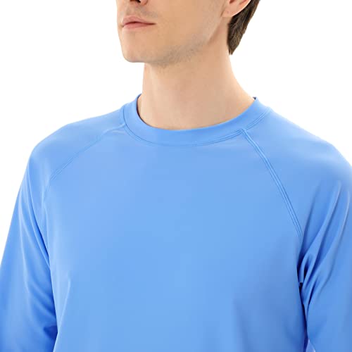 TIZAX Heren Rash Vest Lange Mouw UPF 50+ Zon Bescherming Rash Guard Shirts UV Zwemmen Top Sneldrogend Sport T-shirt, Blauw, XXL - Image 5