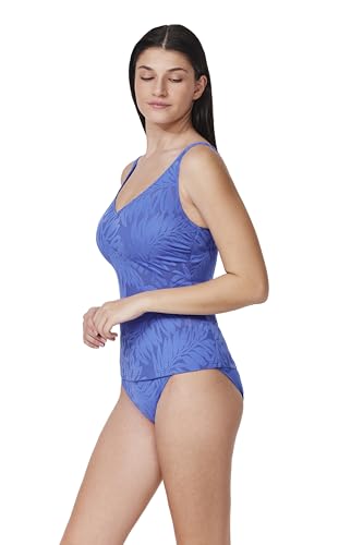Profile by Gottex Skyfall Tankini-top voor dames, met V-hals, D-cup, met textuur, Hamptons Blue, 85D - Image 2