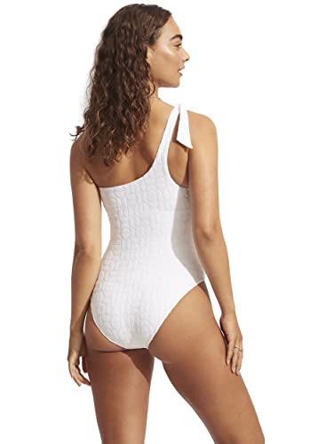 Seafolly Dames badpak Active One Shoulder Maillot, Capri White, 4 - Image 2