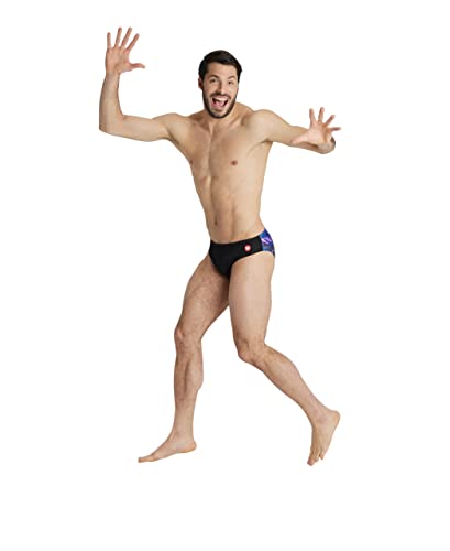 Arena Heren Crazy Swim Briefs Plaatsing, Zwart/Multi, 24, Zwart/Multi, 140 - Image 3