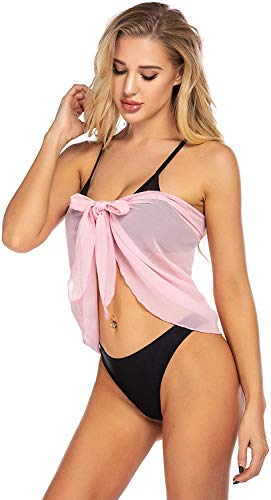 JFAN Sarong Pareo Cover Up Bikini Sjaal Strandjurk Zwembad Meisjes Dames Bloemen Multiwear, L, One size - Image 5