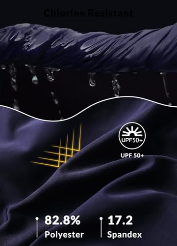 baleaf Baderock damesbadpak met hoge taille en binnenslip, 43 cm, sneldrogend, Blauw, S - Image 5