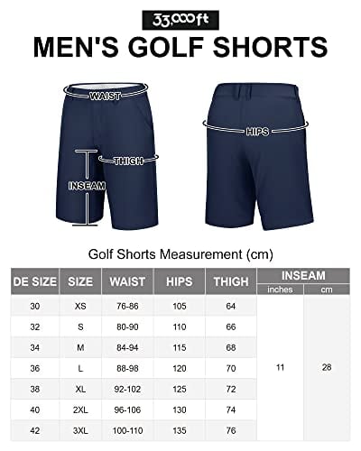 33,000ft Golfshorts voor heren, stretch, korte golfbroek, lichte sneldrogende bermuda shorts, korte broek met 3 theehouders, casual shorts, werkshorts met 5 zakken voor golfen, werk, Donkerblauw, 38 - Image 6