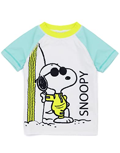 Snoopy Badpak Voor Jongens | Kinderen 2-delige T-Shirt Shorts Animated Beagle Woodstock Dog Blue All In One Zwemkleding | Peanuts Merchandise - Image 8
