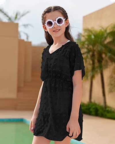 Haloumoning Badmode voor meisjes, cover-ups, kinderen, strandbedekking, bikini, badpak, cover-up schattige strandjurk, zwart, 4-6 Jaren - Image 2