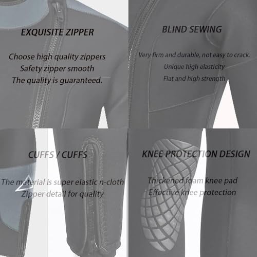 Heren Wetsuit, Ultra Stretch 5mm Neopreen One Piece Warme Zonnebrandcrème Wetsuit Frontrits Voor Watersporten Zwemkleding Lange Mouw, Voor Zwemmen/snorkelen/duiken/surfen, XL - Image 6