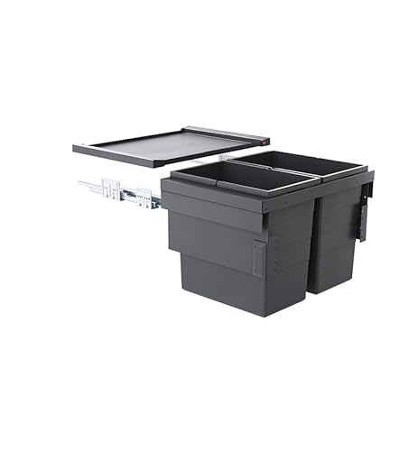 Hailo Afvalbak uittrekbaar 3608311, voor 30 cm onderkast, Cargo Synchro, 1voudig 30 liter, donkergrijs (kast 60 stuks, 2-voudig) - Image 3