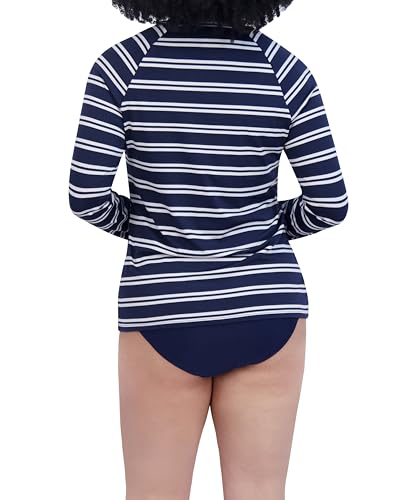 Nautica Rash Guard Shirt voor dames, Blauwe witte streep, M - Image 3