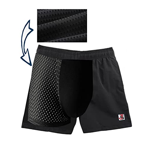 JustSun Zwembroek voor heren, sneldrogend, boardshorts met mesh-voering en verstelbaar trekkoord, marineblauw 01, XXL - Image 5