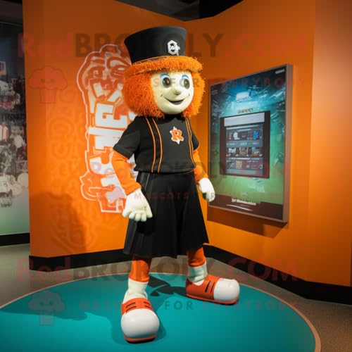 REDBROKOLY Roest Irish Dancing Shoes mascotte kostuum karakter gekleed met een boardshorts en baretten