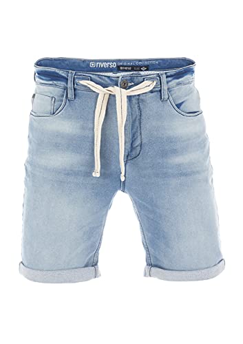 riverso RIVPaul Korte jeansshort voor heren, stretch, korte broek, regular fit, bermuda shorts, zomer, denim, effen, zwart, blauw, grijs, 30, 31, 32, 33, 34, 36, 38, 40, 42, 44, 46, Light Blue Denim