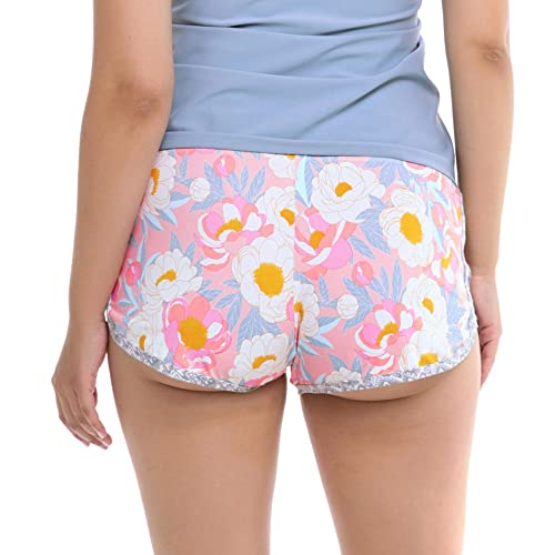 Body Glove Dames Pulse zwembroek met elastische tailleband en SPF 50 bikinibroeken, Wayta Denim Bloemen, Large, Wayta Denim Floral, L - Image 3