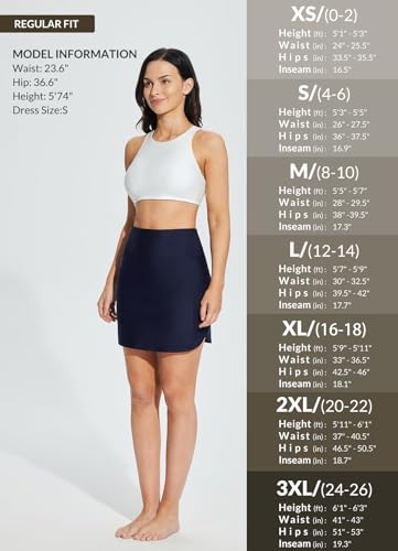 baleaf Baderock damesbadpak met hoge taille en binnenslip, 43 cm, sneldrogend, Blauw, S - Image 7