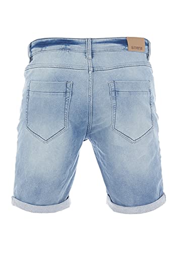 riverso RIVPaul Korte jeansshort voor heren, stretch, korte broek, regular fit, bermuda shorts, zomer, denim, effen, zwart, blauw, grijs, 30, 31, 32, 33, 34, 36, 38, 40, 42, 44, 46, Light Blue Denim - Image 2
