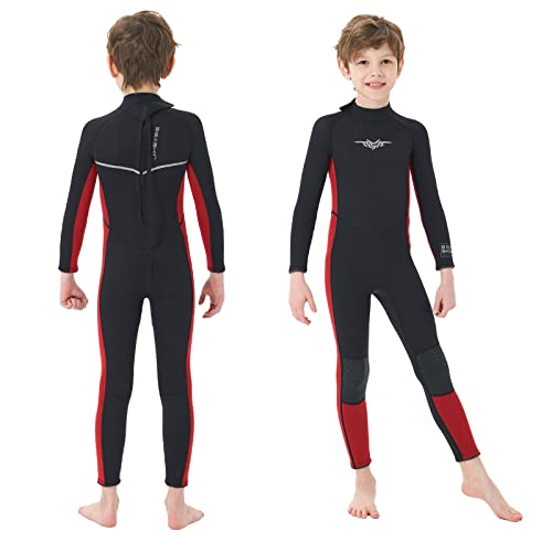 Seaskin Kids Wetsuit voor jongens, 3 mm neopreen full body duikpakken voor surfen zwemmen (jongens fullsuit, 16)
