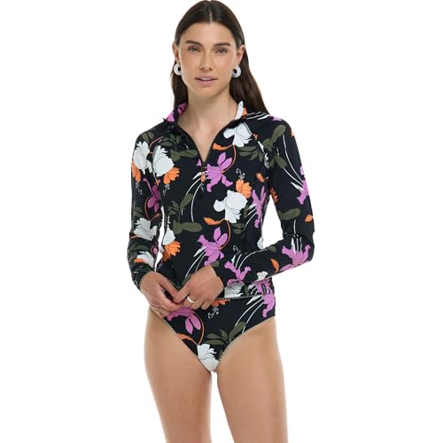 Body Glove Raelynn dames crop top met lange mouwen Rashguard Rash Guard Shirt, Dromerige bloemen, XS