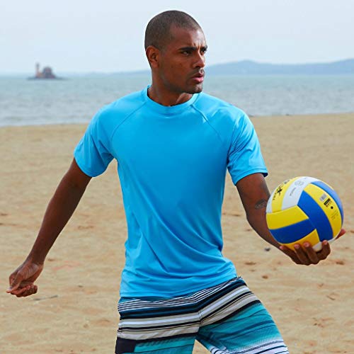 Arcweg Rashguard Herenshirt met korte mouwen, uv-bescherming, elastisch, sneldrogend, UPF 50, functioneel shirt, fitnessshirt, Rash vest voor surfen, hardlopen, vissen, wandelen, M-3XL, hemelsblauw, M - Image 7