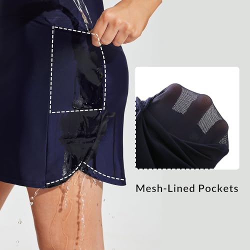 baleaf Baderock damesbadpak met hoge taille en binnenslip, 43 cm, sneldrogend, Blauw, S - Image 3