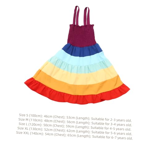 BESTYASH Rainbow Jurk Meisjes Kleurige Eénstuk Strapsloze Strandjurk Voor Feest Voor Verjaardagen Cosplay Geschikt - Image 2