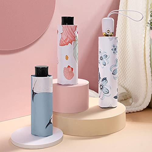 NC Paraplu Anti-UVA Volautomatische Paraplu Kleine Frisse Bloem Zonneparaplu 8-rib Tri-fold Opvouwbare Paraplu Impact Doek Vinyl Coated Zonnige Paraplu Kleine en Draagbare Reizen Paraplu Voor Meisjes - Image 2