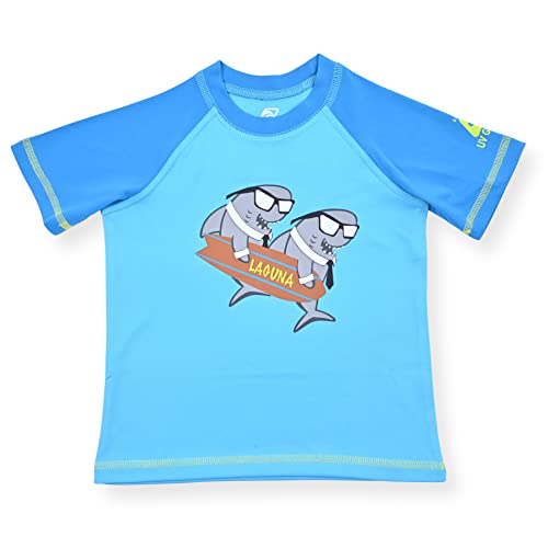 LAGUNA Jongens Rash Guard Badmode Set UPF 50+ Zonbescherming 2-delige zwemset zwembroek en shirt badpak, Blauwe atol (9948), 4 jaar - Image 3