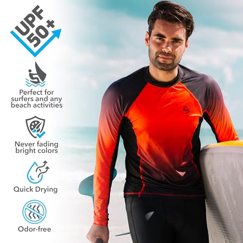 Heren Rash Guard Surf Shirt met lange mouwen Badpak - Sneldrogende Zonnebeschermende Kleding UPF 30+/50+ - Image 3