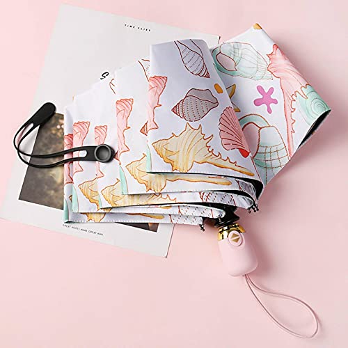 NC Paraplu Anti-UVA Volautomatische Paraplu Kleine Frisse Bloem Zonneparaplu 8-rib Tri-fold Opvouwbare Paraplu Impact Doek Vinyl Coated Zonnige Paraplu Kleine en Draagbare Reizen Paraplu Voor Meisjes - Image 4