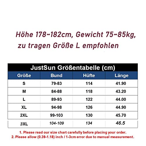 JustSun Zwembroek voor heren, sneldrogend, boardshorts met mesh-voering en verstelbaar trekkoord, marineblauw 01, XXL - Image 7