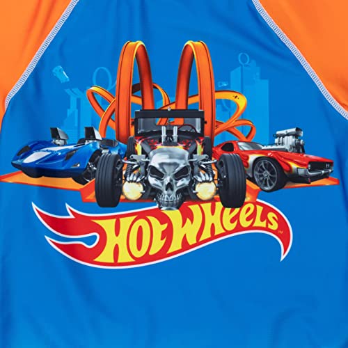 Hot Wheels UPF 50+ Pullover Rash Guard en Zwembroek Outfit Set Peuter tot Big Kid, Blauw, 10-12 - Image 7
