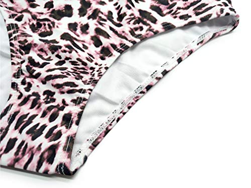 SHEKINI Dames Eendelige Badpak Ouder-kind Schattig Volants Elegant Afdrukken Badpak Meisje Eendelige Bikini Zwempak (6-8 Leeftijd, Meisje-Leopard) - Image 5